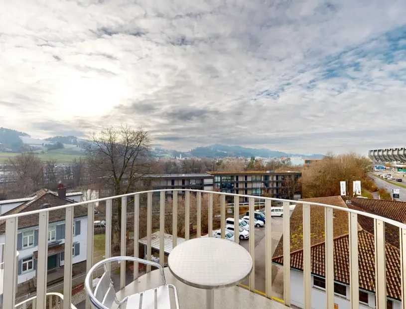 MOOI St. Gallen Basic Apartment 9 - Blick vom Balkon links