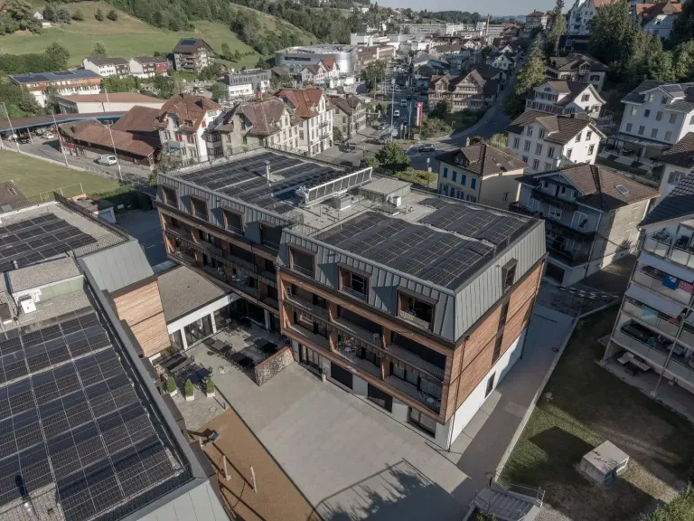 MOOI Apartments Herisau - Gebäude aus der Vogelperspektive